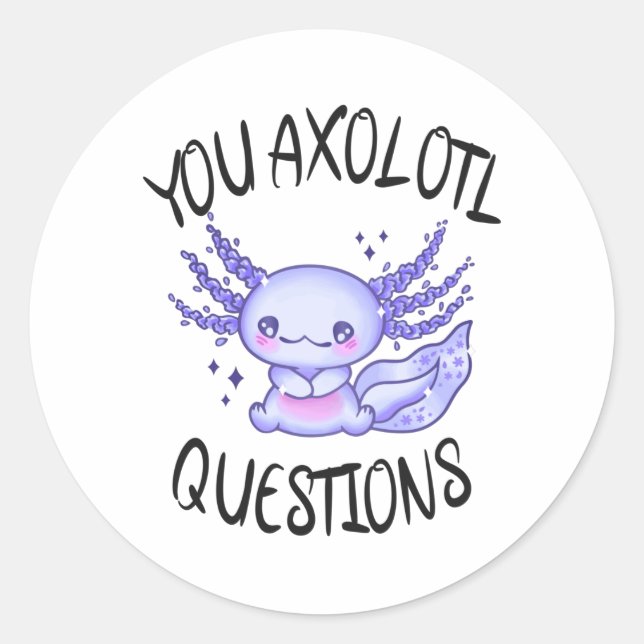Adesivo Perguntas axolotl (Frente)