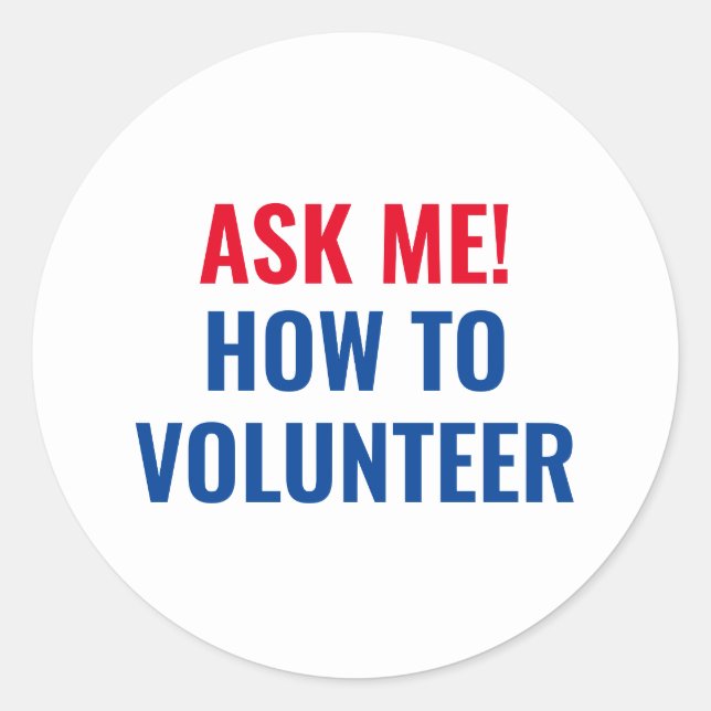 Adesivo Pergunte-me como o Volunteer vermelho branco simpl (Frente)