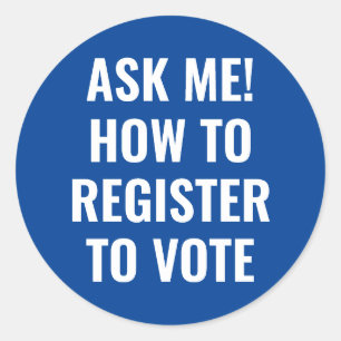 Adesivo Pergunte-me como se registrar para votar democrata