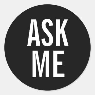 Adesivo Pergunte-me Crachá Voluntário Negro