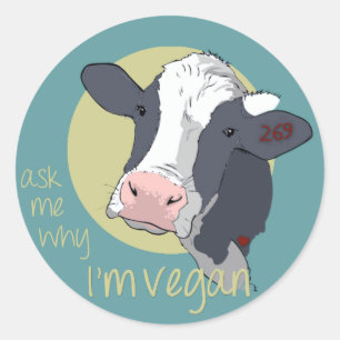 Adesivo Pergunte-me porque eu sou Vegan