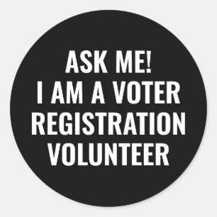 Adesivo Pergunte-me que sou um voluntário de registro de e