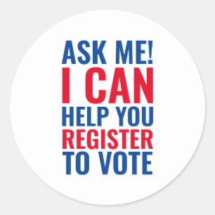 Adesivo Pergunte-me se posso ajudá-lo a se registrar para