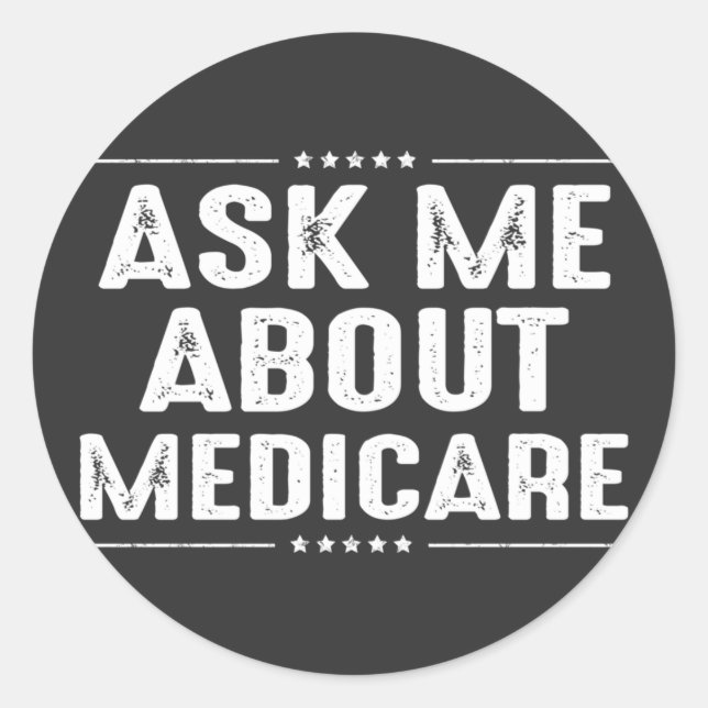 Adesivo Pergunte-me sobre Medicare (Frente)