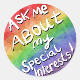 Adesivo Pergunte-Me Sobre Meus Interesses Especiais