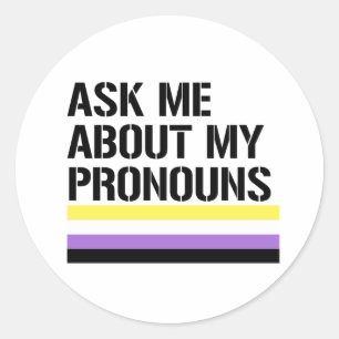 Adesivo Pergunte-me sobre os meus pronomes