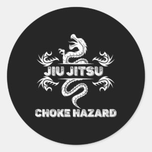 Adesivo Perigo de Asfixia de Jiu Jitsu Caratê Boxe Muay Th