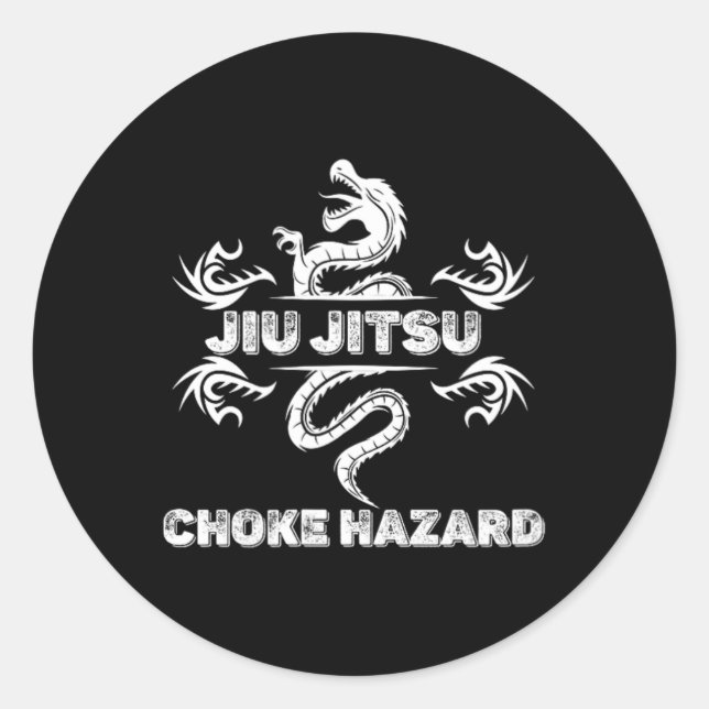 Adesivo Perigo de Asfixia de Jiu Jitsu Caratê Boxe Muay Th (Frente)