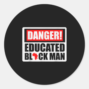 Adesivo Perigo homem negro educado história negra blm negr