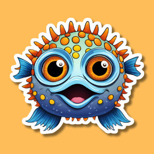 Adesivo Perky Puffer Fish Watersafe