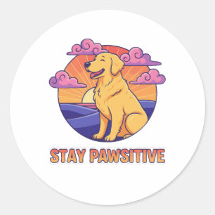 Adesivo Permanecer Pawsitivo Retriever Dourado Pôr do Sol