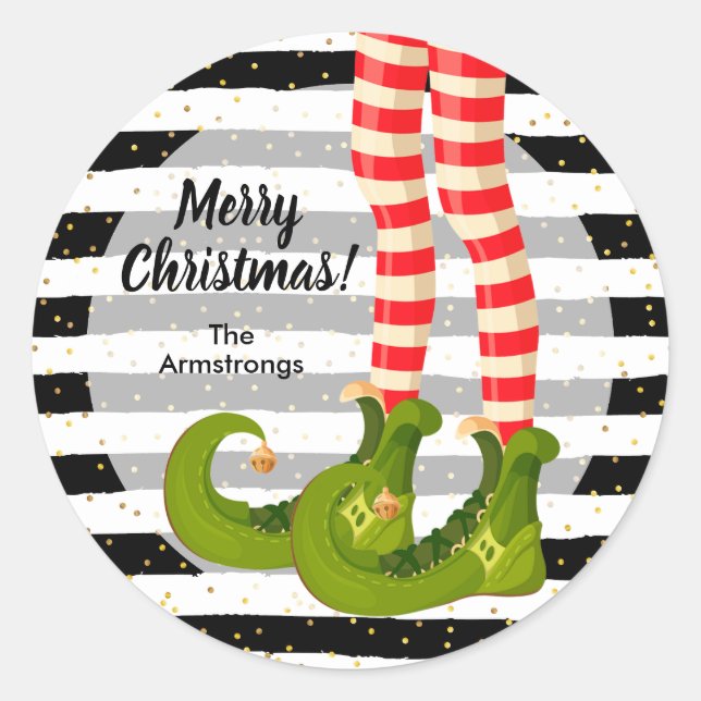 Adesivo Pernas de Elfo Feliz Natal (Frente)