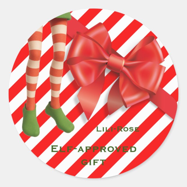 Adesivo Pernas Divertidas de Elfo Natal | Travessuras do P (Frente)
