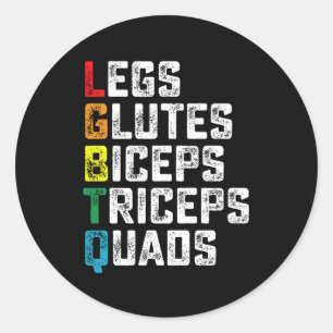 Adesivo Pernas LGBTQ Glutes Biceps Triceps Quads Engraçado