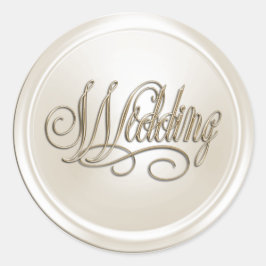 Adesivo Pérola Branca e Foco de Envelope Dourado