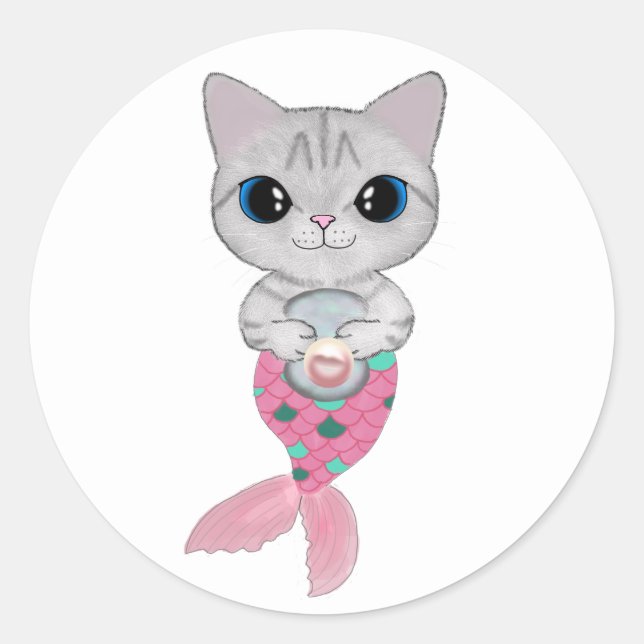 Adesivo Pérola cor-de-rosa Purrmaid (Frente)