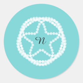 Adesivo Pérola Estrela Branca Turquesa Casamento Chá de No
