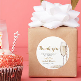 Adesivo Pérolas Douradas Elegantes e Chá de panela Prosecc