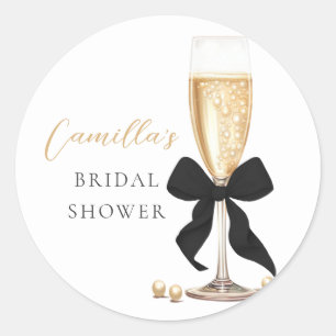 Adesivo Pérolas e Prosecco Black Bow Chá de Noiva