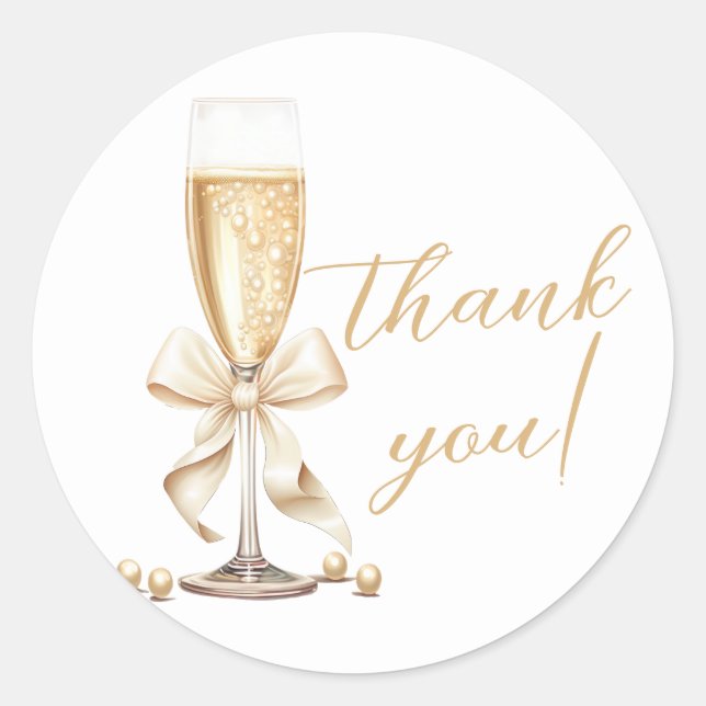 Adesivo Pérolas e Prosecco Bow Chá de Noiva (Frente)