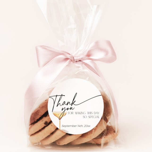 Adesivo Pérolas e Prosecco Festa de Noivado Obrigada (Criador carregado)