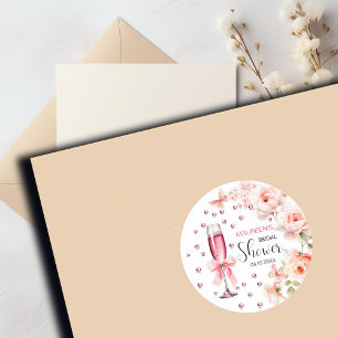 Adesivo Pérolas e Prosecco Rosas Rosa Poeira Chuveiro de N