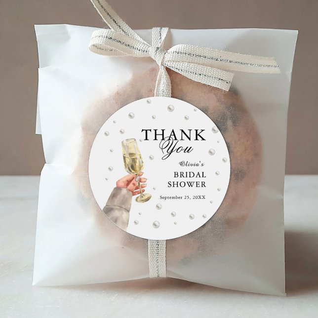 Adesivo Pérolas Elegantes e Brunch de Chá de Panela com Pr (Criador carregado)