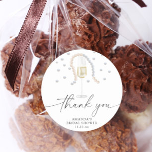 Adesivo Pérolas & Prosecco - agradecimento chá de panela