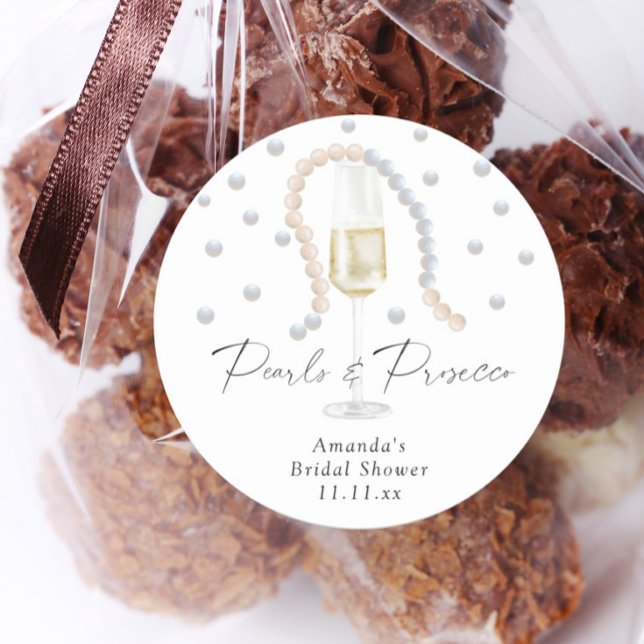 Adesivo Pérolas & Prosecco - chá de noiva (Criador carregado)