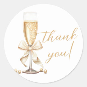 Adesivo Pérolas & Prosecco com Laço Festa de Noivado