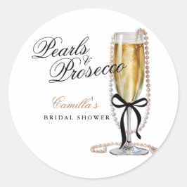 Adesivo Pérolas & Prosecco Laço Preto Chá de Noiva