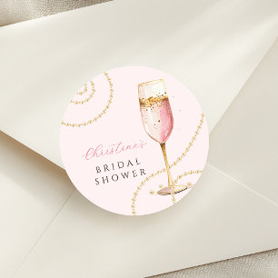 Adesivo Pérolas Prosecco Rosa Dourado Chuveiro de Noiva