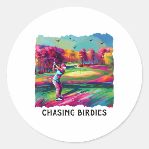 Adesivo Perseguindo Birdies Womens Girls Golfer Golfing