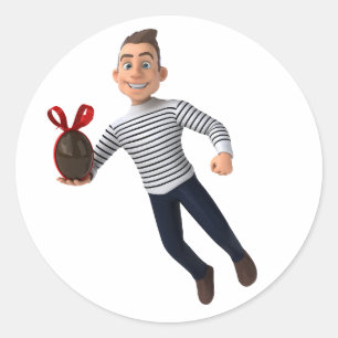 Adesivo Personagem 3D Fofo Ovo de Páscoa de Chocolate Saud