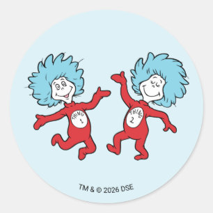 Adesivo Personagem Coisa 1 e Coisa 2 do Dr. Seuss