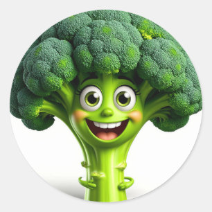 Adesivo Personagem de brócolis engraçado e fofo vibra 🌟🥦