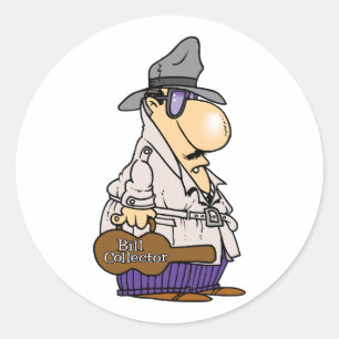 Adesivo Personagem de Cobrador de Contas Humorístico