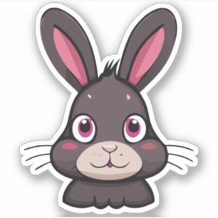 Adesivo Personagem de desenho animado coelho fofo