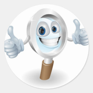 Adesivo Personagem de desenho animado da lupa