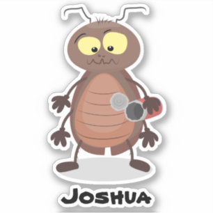 Adesivo Personagem de desenho animado de barata engraçada