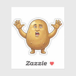 Adesivo Personagem de desenho animado de batata exausta en
