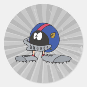 Adesivo personagem de desenho animado de capacete de futeb