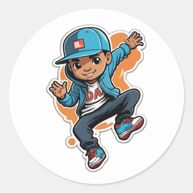 Adesivo Personagem de desenho animado de Estilo de Rua leg (Frente)