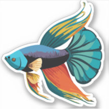 Personagem de desenho animado de peixe Beta macho