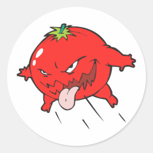 Adesivo personagem de desenho animado de tomate podre zang