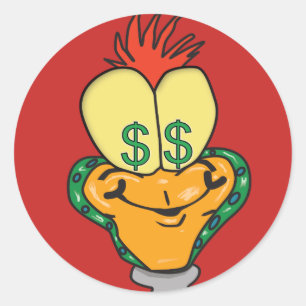 Adesivo Personagem de desenho animado do sinal de dólar