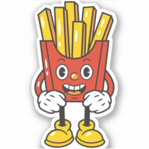 Adesivo Personagem de desenho animado Funny Fries 