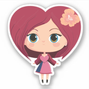 Adesivo Personagem de Desenho Infantil Coração Fofo