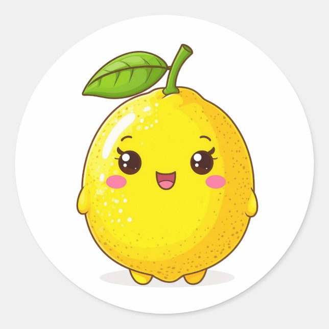 Adesivo Personagem de Limão Sorridente Fofo (Frente)