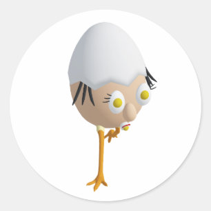 Adesivo Personagem de Ovo Excêntrico RG & RA Design Fofo